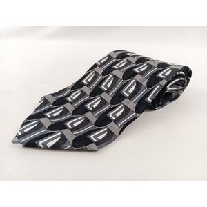 Insignia 100% Silk Tie 60" x4" Necktie Black Gray